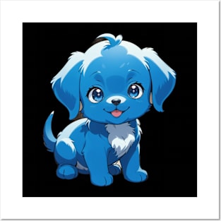 Cute blue puppy Posters and Art